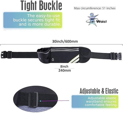 Waterproof Running Belt Water Bottle Waist Pack,Sport Pouch Fanny Pack for Men Women Runners Waist Bag,Hybration Workout Running Phone Holder for iPhone 15 14 13 12 11 Pro Max Xs Xr X 8 7 Plus Galaxy