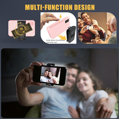 MACTREM 168 LED Selfie Light for iPhone, Portable Phone Light Clip, 3000Mah 3 Modes Rechargeable Lighting for Video Recording, for iPhone, Camera, Laptop, iPad, Video Conference, TikTok(Pink)