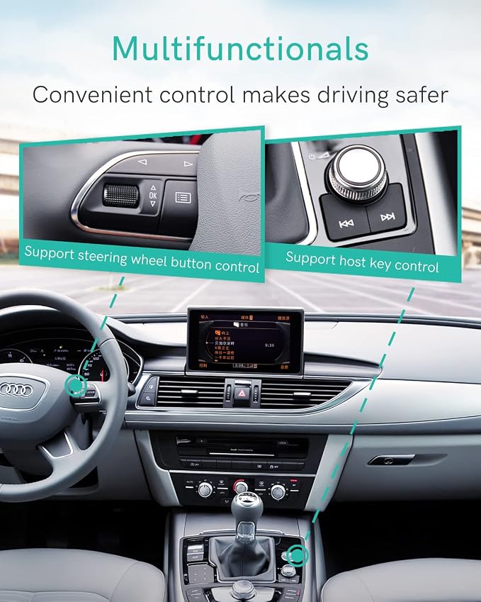 Bluetooth 5.0 aptX-HD Car Adapter Compatible for Audi AMI MMI, Mercedes Media Interface and Volkswagen MDI Connector (A2-Audi2G)