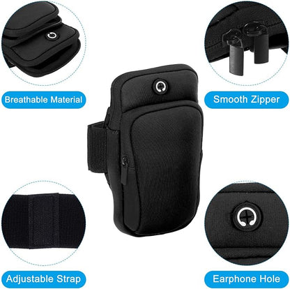 PATIKIL Phone Arm Band for Running, Running Phone Carrier Armband Cell Phone Holder for Runners Black