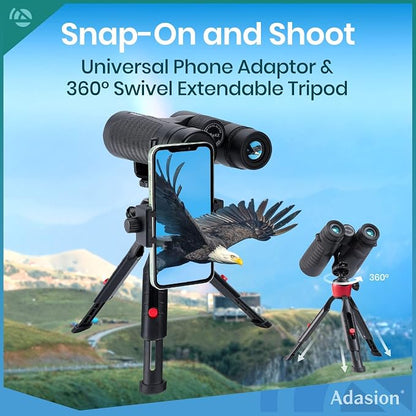 12x42 Binoculars for Adults High Powered with Phone Adapter & Tripod