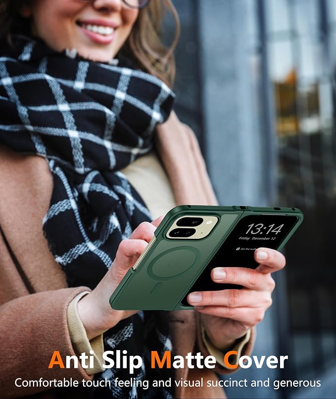 FNTCASE for Google Pixel 10-Pro-Fold Magnetic Case: Translucent Matte Textured Military Grade Drop Protection Cell Phone Cover - Slim Rugged Durable Shockproof Protective Bumper Cases