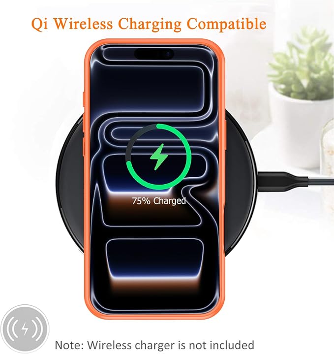 Battery Case for iPhone 17 Pro, 10000mAh Rechargeable Portable Charging Case with Wireless Charging Compatible for iPhone 17 Pro (6.3 inch) with Carplay Extended Battery Pack Charger Cover (Orange)
