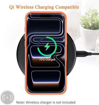 Battery Case for iPhone 17 Pro, 10000mAh Rechargeable Portable Charging Case with Wireless Charging Compatible for iPhone 17 Pro (6.3 inch) with Carplay Extended Battery Pack Charger Cover (Orange)