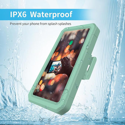 Shower Phone Holder Waterproof, 480° Rotatable Retractable Adjustable Anti-Fog High Sensitivity Touch Screen Bathroom Shower Phone Case, Bathroom Wall Phone Mount for 4-7" Cellphones (Green)