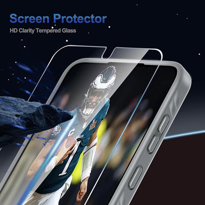 RMOCR for Samsung Galaxy S25 FE Case with Screen Protector+Lanyard Wrist Strap,Magnetic Translucent Matte Rugged Slim Phone Cover Built in Invisible Kickstand [Fit for MagSafe],2025 Grey
