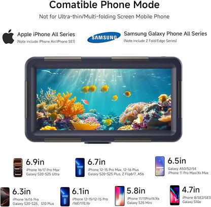 Underwater Phone Case for Snorkeling, [50ft/15M] Professional Deep Diving Waterproof Phone Case for iPhone 17-7 Pro/Pro Max/Plus/Mini, 16/17E, SE 2/3, Galaxy S10-S25 Plus/Ultra, A21-A56 [Classic]