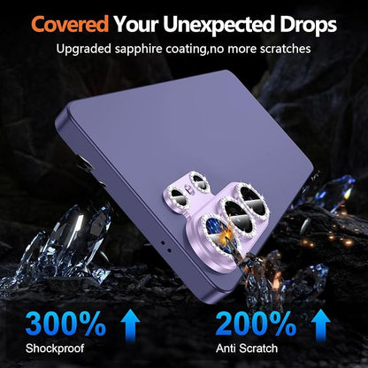 for Samsung Galaxy S26 Ultra Camera Lens Protector, Electroplated Matte Back with 9H Tempered Glass Lens Protector, [Strong Adsorption] [Case-Friendly] Metal Ring HD Lens Cover, Purple Diamond
