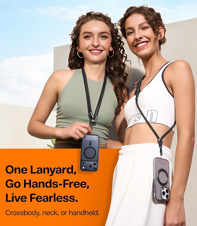 TORRAS Phone Lanyard Crossbody with 2 Phone Tabs, Adjustable Anti Theft Phone Strap for All Phones, Premium Metal Buckles, Skin-Friendly, Universal Cell Phone Neck lanyard for Women and Men, Purple