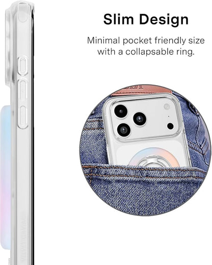 VELVET CAVIAR Compatible with MagSafe Phone Grip 2.0 | Cute Magnetic Ring Holder | Finger Loop Kickstand | Pop On Accessory for iPhone 17, 16, 15, 14, 13, 12 | Aura