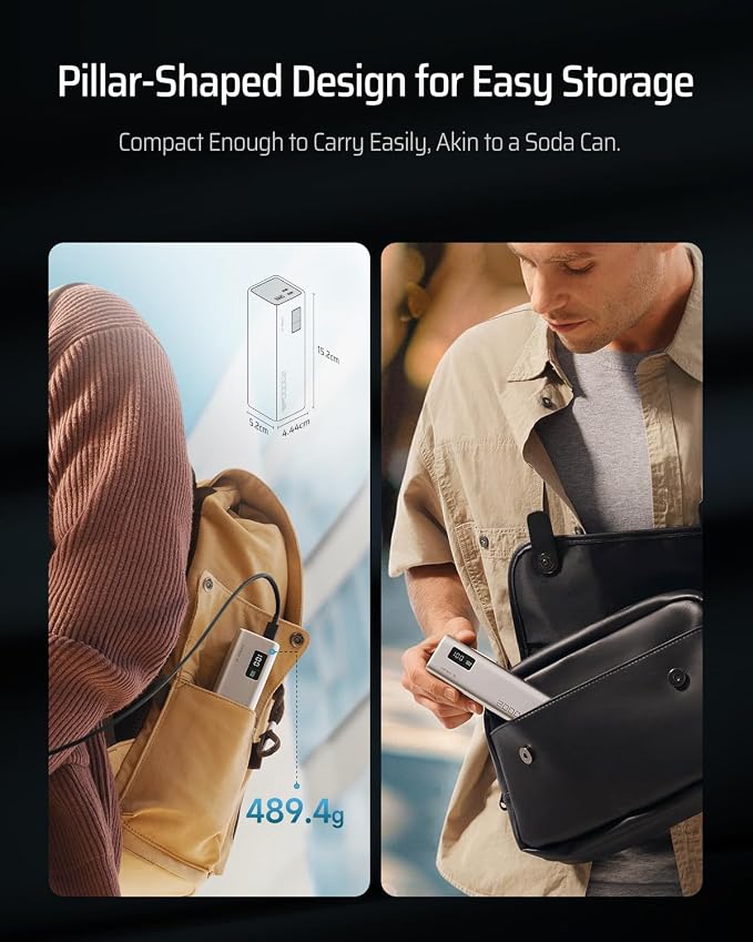 CUKTECH 15 SE Power Bank 20000mAh 65W Laptop Charger, 3-Port USB C Portable Charger, PD 3.0 Fast Charging External Battery Pack for iPhone 16/15/14 Series, Samsung, MacBook, Dell, Steam Deck, and More