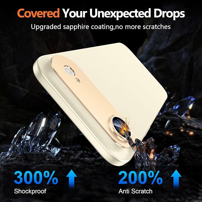 for iPhone 17 Air Camera Lens Protector, [Military Grade Shatterproof] [Strong Adsorption] [Case Friendly] Full Coverage Metal Aluminum Alloy 9H Tempered Glass Camera Screen Cover, Gold