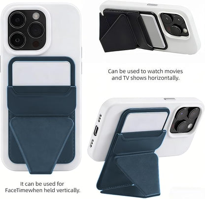 for MagSafe Wallet RFID Blocking, 2 Card Holder, Stand Strong Magnetic Grip, Slim Leather Phone Wallet, Compatible with iPhone 17/16/15/14/13/12 Series (Green Small Support)