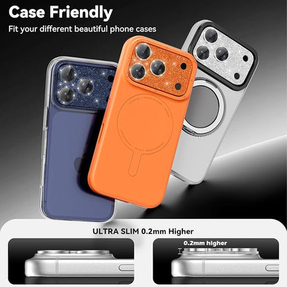 imluckies Compatible with iPhone 17 Pro Max Camera Lens Protector Bling, Ultra HD Tempered Glass Shiny Diamond Camera Plate Sparkle Screen Protection, 9H Anti-Scratch & Easy Install, Glitter Sliver