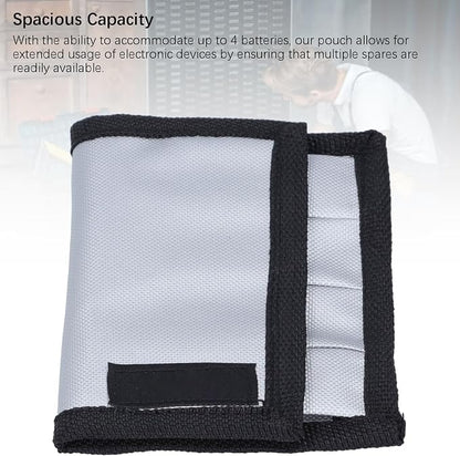 Fafeicy Battery Pouch, Battery Bag Holder Organizer with Hook and Loop Fasteners, for 4 Batteries Compact Oxford Fabric Belt Loop