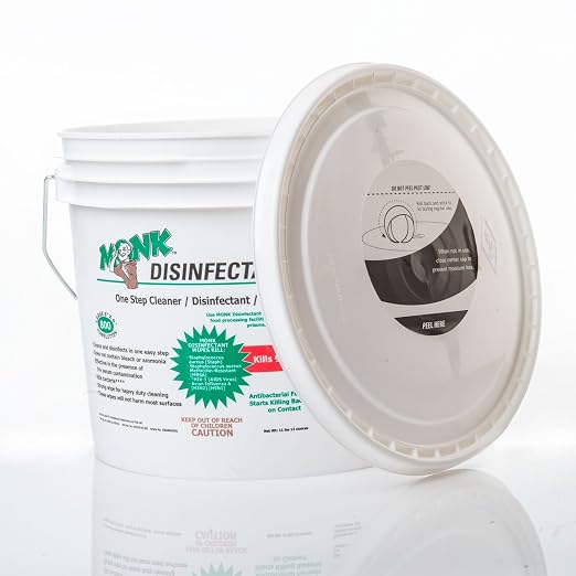 Monk Disinfectant Wipes One Step Cleaner, Disinfectant, Deodorizer & Sanitizer, 2 Buckets Packs containing 1600 Wipes, Perfect for Gyms, Fitness Clubs, Schools, Commercial Facilities
