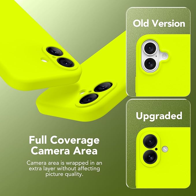 Magnetic for iPhone 17 Case, Compatible with MagSafe, [Full Camera Protection][Screen Protector] Silicone Shockproof Protective Phone Case for iPhone 17 6.3", Fluorescent Green