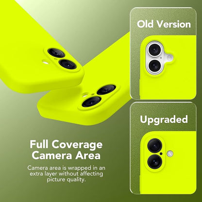 Magnetic for iPhone 17 Case, Compatible with MagSafe, [Full Camera Protection][Screen Protector] Silicone Shockproof Protective Phone Case for iPhone 17 6.3", Fluorescent Green