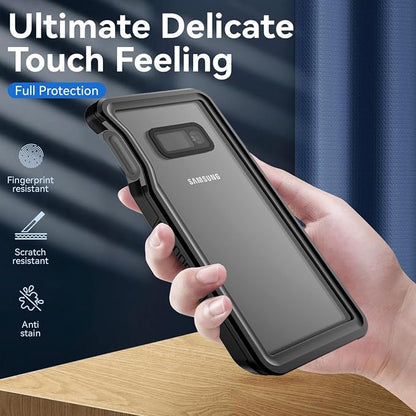 Hualele Waterproof Galaxy S10e Case, Built in Lens & Screen Protector Rugged Full Body Heavy Duty Protective Shockproof IP68 Underwater Cover for Samsung Galaxy S10e Black