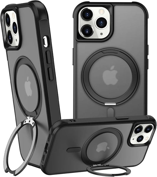 360° Magnetic Swivel Ring for iPhone 11 pro max case, Built-in Metal Stand and Ring Holder, Magsafe Compatible, Military Grade Protection, Shock Resistant - Black