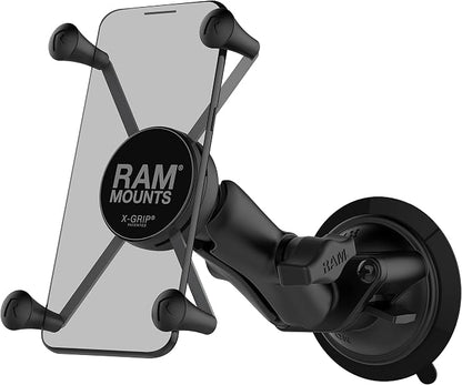 RAM MOUNTS X-Grip Large Phone Mount for Windshield – Twist-Lock Suction Cup, Medium Arm (RAM-B-166-UN10U)
