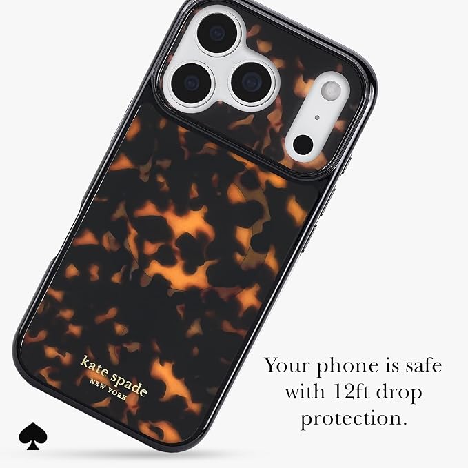 kate spade new york iPhone 17 Pro Case - Compatible with MagSafe - Designer Phone Case - Tortoise