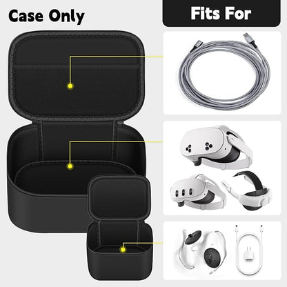 Tech Gear Protection Bundle: Carrying Case for Anker Prime Power Bank & Storage Bag Compatible with Meta Quest 3/2 VR Headset, All-in-One Organizer for Charging and Entertainment
