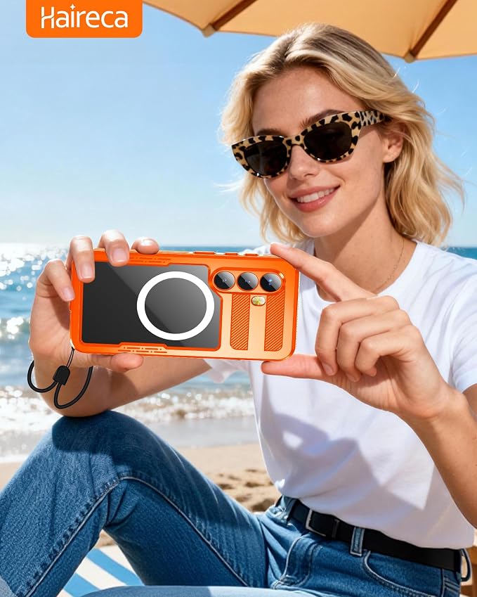 for Samsung Galaxy S26 Waterproof Case, [Fit for Magsafe] [IP68 Water Proof] [Built-in Screen Protector], Magnetic Heavy Duty Military Grade Rugged Phone Case for S 26 6.3", Orange