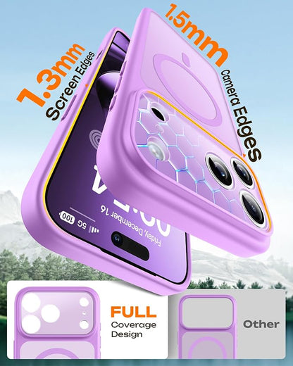 TOCOL for iPhone 17 Pro Case, Compatible with Magsafe Charger, Full Camera Protection, Translucent Matte Phone Case for 17 Pro 6.3 inch (Light Purple)