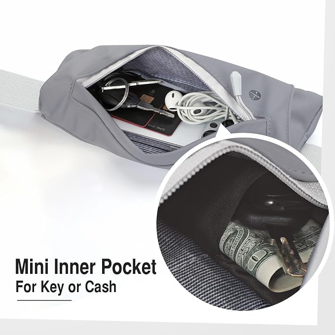 WHIPPY Slim Running Belt Fanny Pack for Women Men Elastic Runners Belt Waist Pouch Chest Bag Phone Holder Waist Pack for Running Hiking