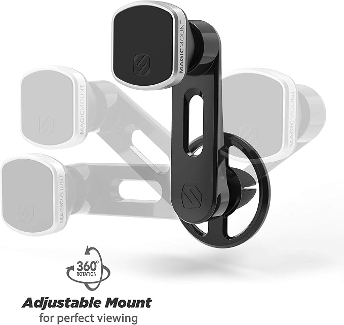 Scosche MM2VP2SR-SP MagicMount Pro FreeFlow Magnetic Car Phone Holder - Strong Magnet Mount for iPhone and Android - Secure Magnetic Cell Phone Air Vent Mount - Universal 360° Mobile Cellphone Holder