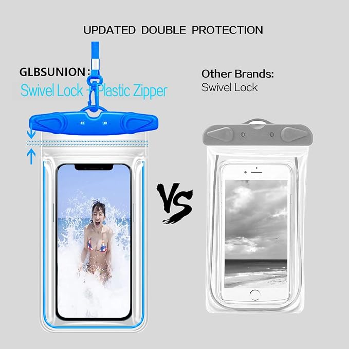 Universal Waterproof Phone Pouch - 4 Pack Phone Waterproof Pouch for iPhone 17 16 15 14 Pro Max Galaxy S24 Up to 7.2", IPX8 Waterproof Phone Case with Lanyard for Beach, Surfing, Snorkeling, Swimming