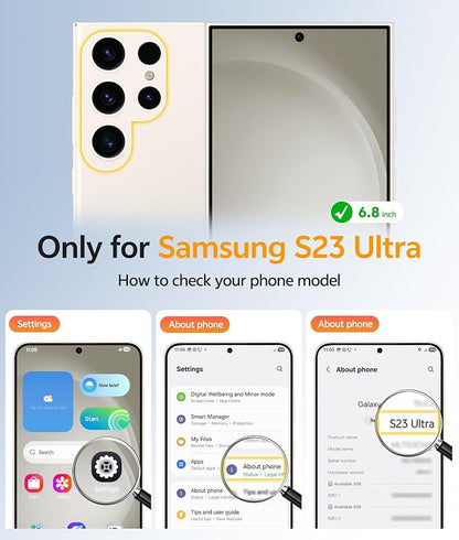 FNTCASE for Samsung Galaxy S23 Ultra Case, Compatible with Magsafe | Translucent Matte Magnetic Back, 14FT Military Grade Drop Protection, Shockproof Protective Phone Cover