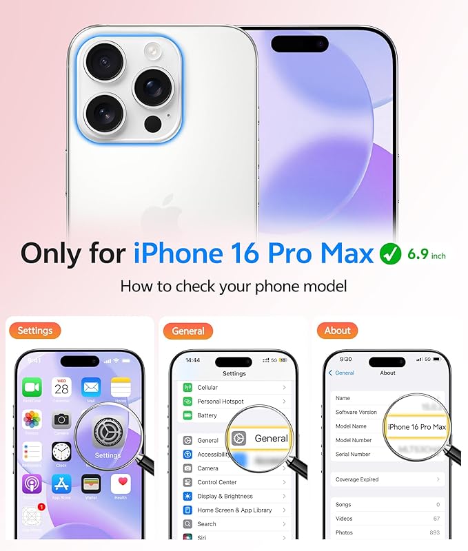 FNTCASE for iPhone 16 Pro Max Case: [Compatible with Magsafe] Translucent Matte Cases with [Full Camera Protection] [Screen Protector] Military Grade Shockproof Protective Phone Cover - Light Purple