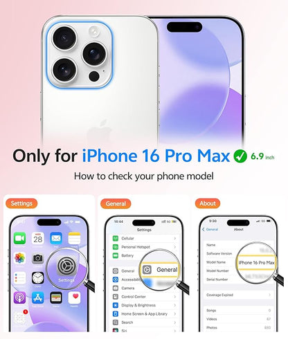 FNTCASE for iPhone 16 Pro Max Case: [Compatible with Magsafe] Translucent Matte Cases with [Full Camera Protection] [Screen Protector] Military Grade Shockproof Protective Phone Cover - Light Purple