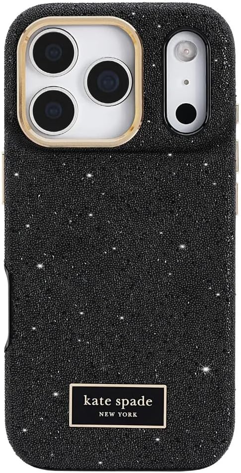 kate spade new york iPhone 17 Pro Case - Compatible with MagSafe - Designer Phone Case - Crystal Pave Nightfall