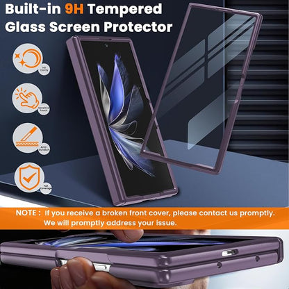 WRJ Magnetic for Samsung Galaxy Z Fold 7/Fold 8 Ultra Case,Dark Purple | Fit for Magsafe,Buit-in Screen Protector,Full Hinge Protection,Military Grade Drop Protection,Slim Shockproof Phone Case