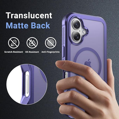jaroco Magnetic for iPhone 17 Case, [Compatible with MagSafe][Military Grade Drop Protection][Heavy Duty Protection][Non-Slip][Shockproof] 2-Layer Durable Bumper Phone Case 6.3''-Dark Purple