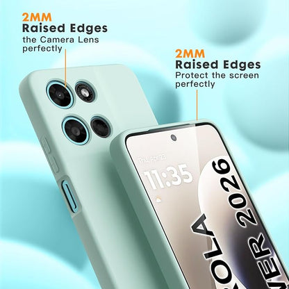 for Motorola Moto G Power (2026) Case, 2 Pack Tempered Glass Screen Protectors, Soft TPU Silicone Shockproof Gel Cover-Mint
