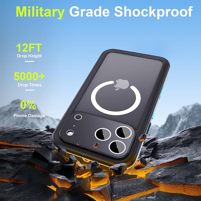 Beasyjoy for iPhone 17 Pro Max Case Waterproof, Built-in Screen Protector & Full Body Protection, Heavy Duty Rugged Military Shockproof Dustproof Case for Outdoor, Compatible with MagSafe, 6.9" Blue