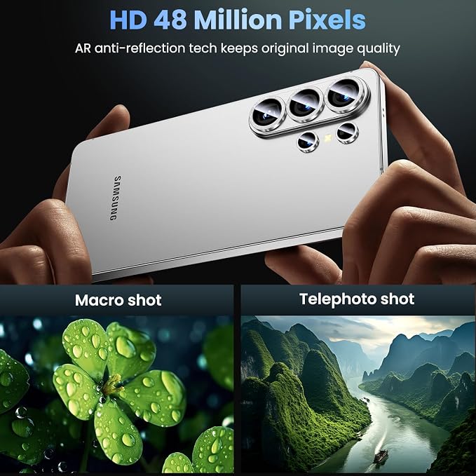 Uyiton for Samsung Galaxy S26 Ultra Camera Lens Protector - [Case-Friendly][Not Easy to Break][Ultra-Thin] Military-Grade Tempered Glass with Aluminum Metal Rear Camera Screen Cover - Glitter Silver