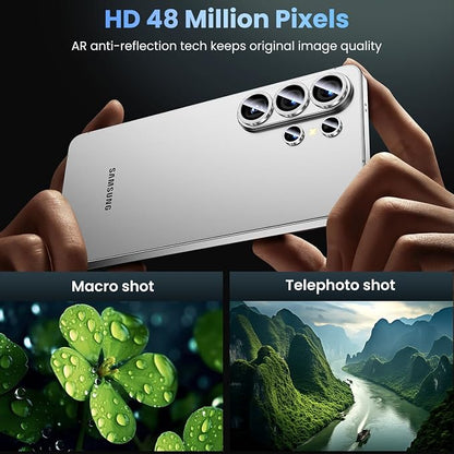 Uyiton for Samsung Galaxy S26 Ultra Camera Lens Protector - [Case-Friendly][Not Easy to Break][Ultra-Thin] Military-Grade Tempered Glass with Aluminum Metal Rear Camera Screen Cover - Glitter Silver