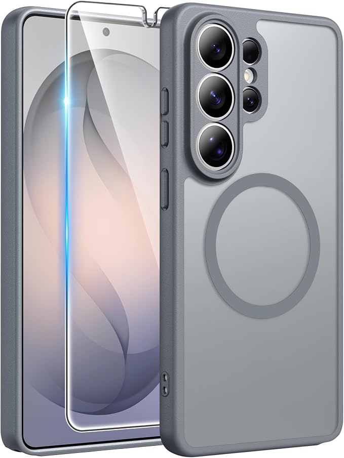FNTCASE for Samsung Galaxy S26 Ultra Case, Compatible with Magsafe Gray | Screen Protector, Full Camera Protection, Translucent Matte, 14FT Military Grade Drop Proof, Protective Phone Cover