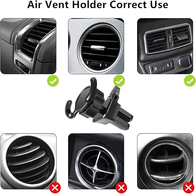 Universal Car Phone Mount[Dashboard/Windshield/Air Vent Cell Phone Holder 3in1][Strong Suction Cup][Gift 2Pcs Collapsible Grip]