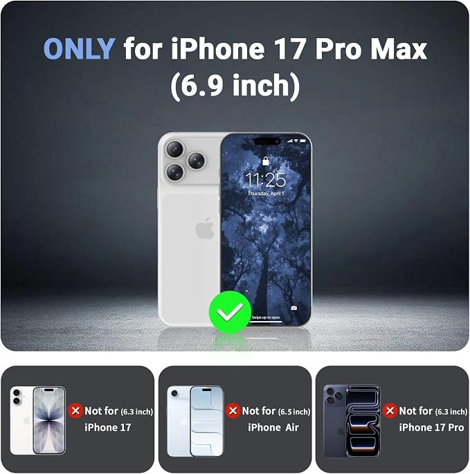 jaroco Magnetic for iPhone 17 Pro Max Case, [Compatible with MagSafe][Military Grade Drop Protection][Heavy Duty Protection][Non-Slip][Shockproof] 2-Layer Durable Bumper Phone Case 6.9''-Blue Purple