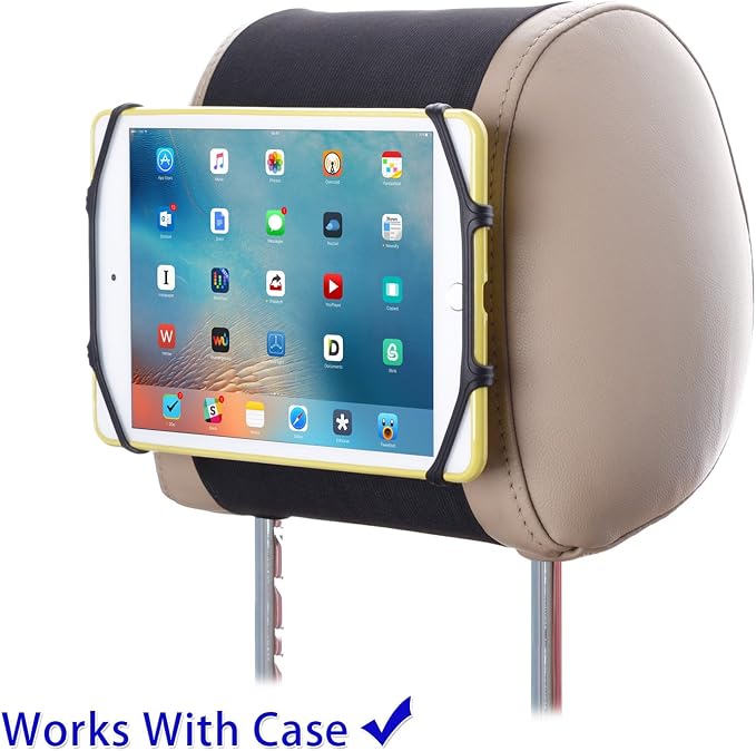 TFY Universal Car Headrest Mount Silicon Holder for 7-10.5 Inch Tablets and iPads