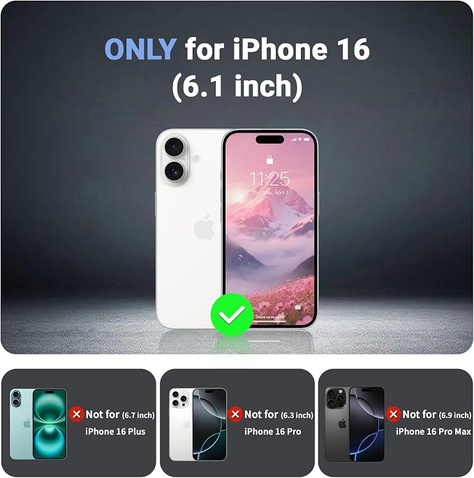 jaroco Magnetic for iPhone 16 Case, [Compatible with MagSafe][Military Grade Drop Protection][Heavy Duty Protection][Non-Slip][Shockproof] 2-Layer Durable Bumper Phone Case 6.1''-Rose