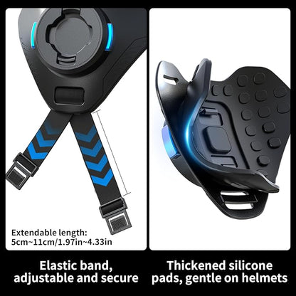 Magnetic Motorcycle Helmet Chin Strap Mount with Phone Holder, Elastic Strap Helmet Chin Mount for iPhone 17 16 15 14 13 Pro Max and More Smartphones