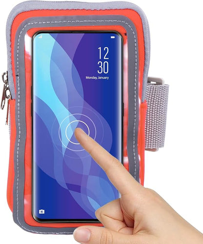 PATIKIL Phone Arm Bands for Running, Running Phone Holder Carrier Armband Cell Phone Holder for Runners, Orange