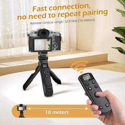 for Fujifilm Tripod Wireless Shooting Grip with Shutter Release - Mini-Tripod with Rechargeable Remote Control for Fujifilm X100 VI/X-M5/X-T30 II/X-E5/X-T5/X half/X-H2S/X-S10/X-S20/X-T50/X-T4/X-T3